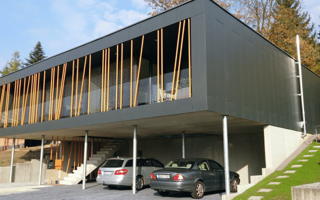 Fassade – Einfamilienhaus und Sauna Cetris Finish Platten